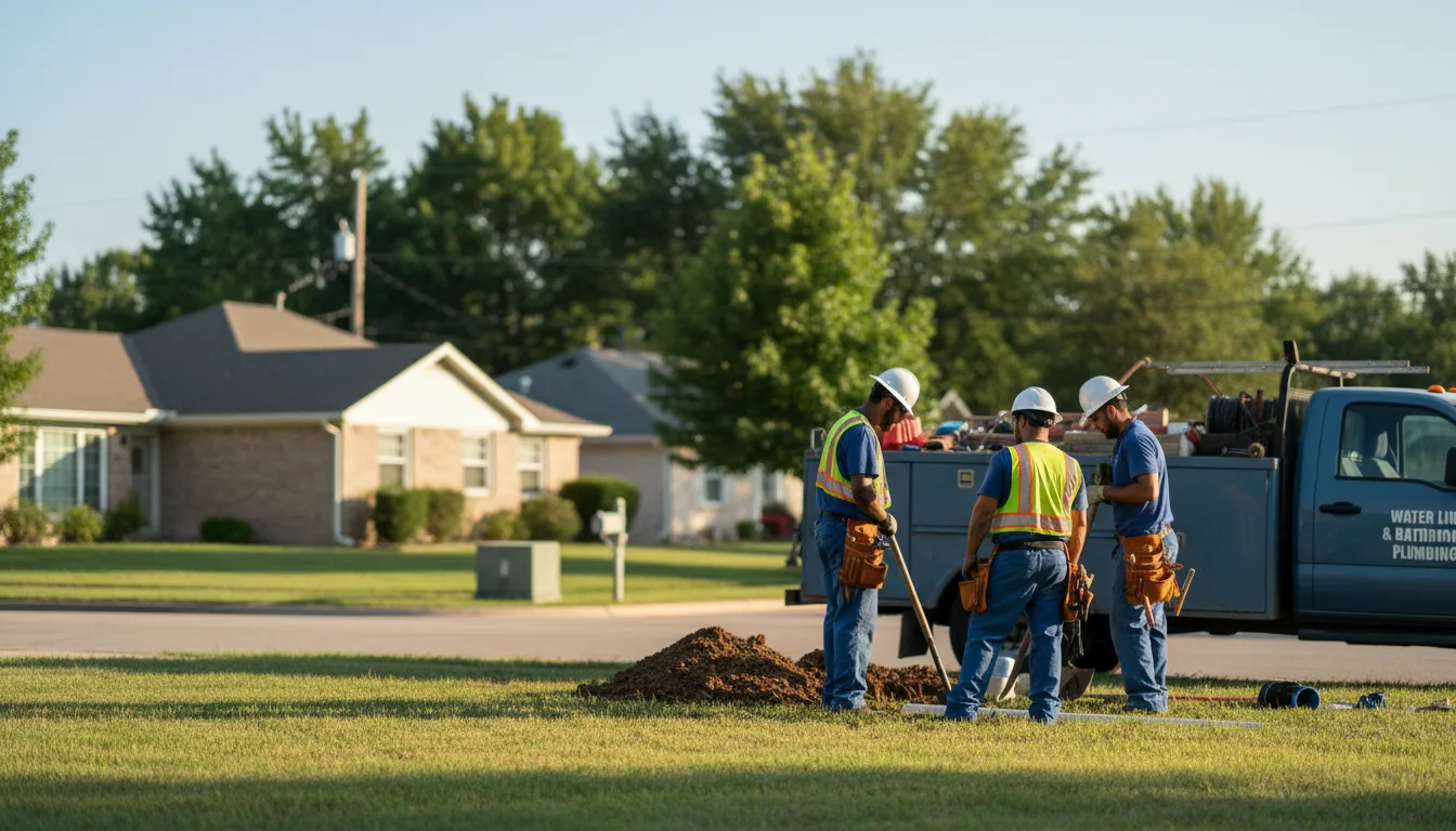 Residential water line and bathroom plumbing service in Levant, KS